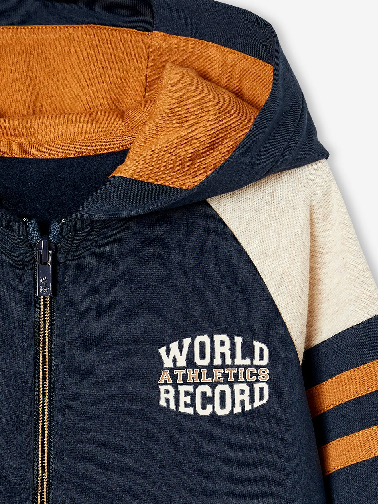 Thumbnail - Jungen Sportjacke mit Kapuze und Reißverschluss pekannuss