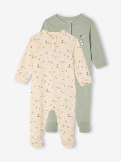 Babymode-Strampler & Schlafanzüge-Bio-Kollektion: 2er-Pack Baby Strampler mit Bauernhoftieren