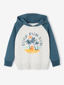 Jungenkleidung-Pullover, Strickjacken, Sweatshirts-Sweatshirts-Jungen Kapuzensweatshirt mit Surfer-Print