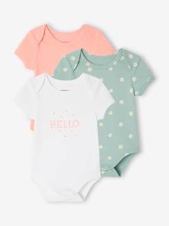 Babymode-Bio-Kollektion: 3er-Pack Baby Schlupfbodys mit kurzen Ärmeln