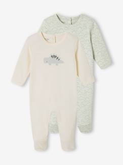 Babymode-Strampler & Schlafanzüge-Bio-Kollektion: 2er-Pack Baby Strampler mit Dinos
