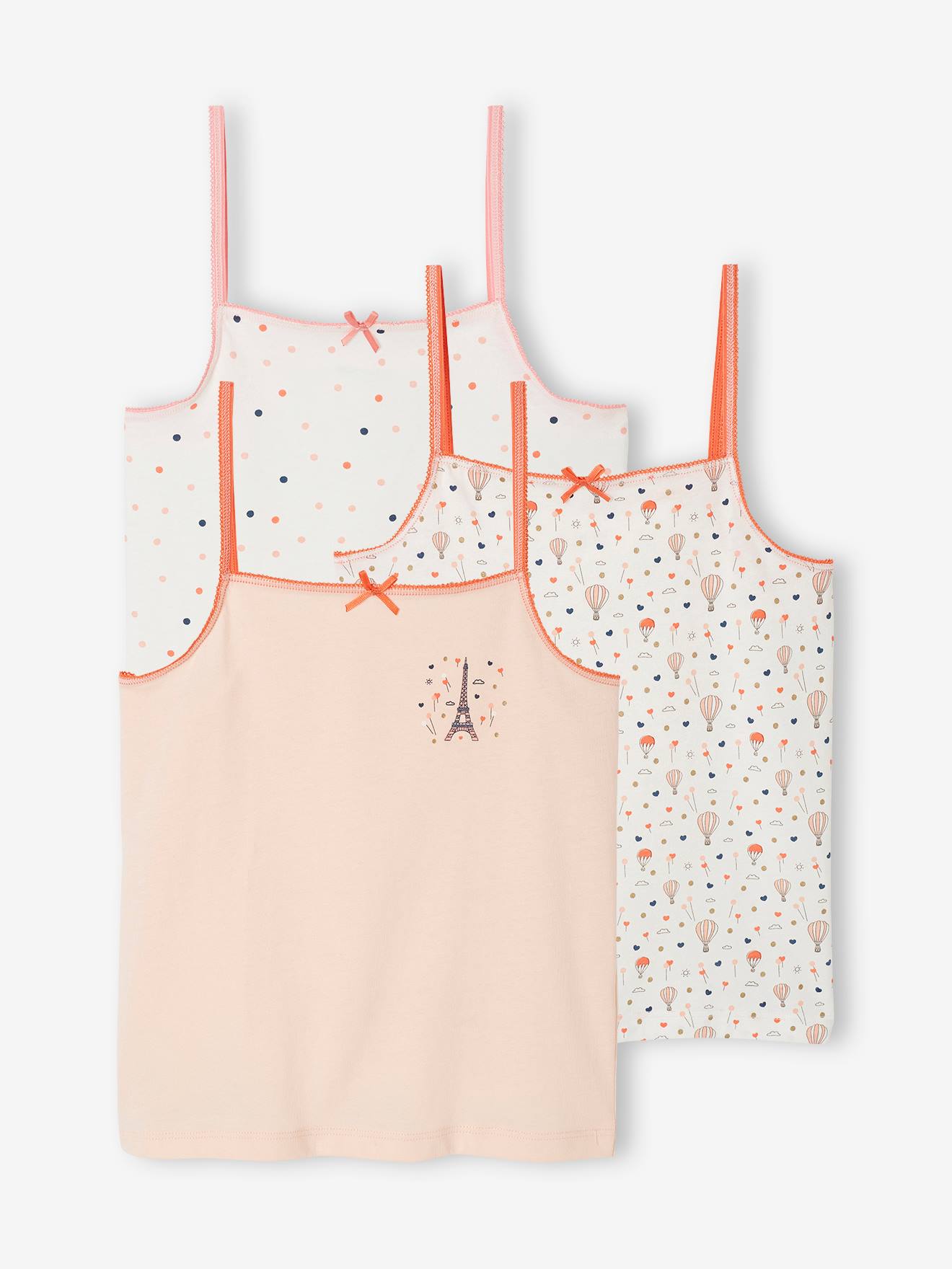 3er-Pack Mädchen Unterhemden mit Print