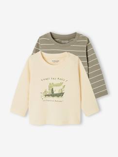 Babymode-Shirts & Rollkragenpullover-2er-Pack Baby Shirts BASIC, Print & Streifen