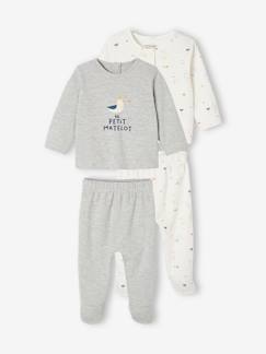 Babymode-Strampler & Schlafanzüge-Bio-Kollektion: 2er-Pack Baby Schlafanzüge mit Druckknöpfen