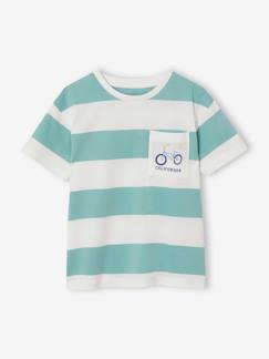 Jungenkleidung-Jungen T-Shirt mit breiten Streifen und Recycling-Baumwolle