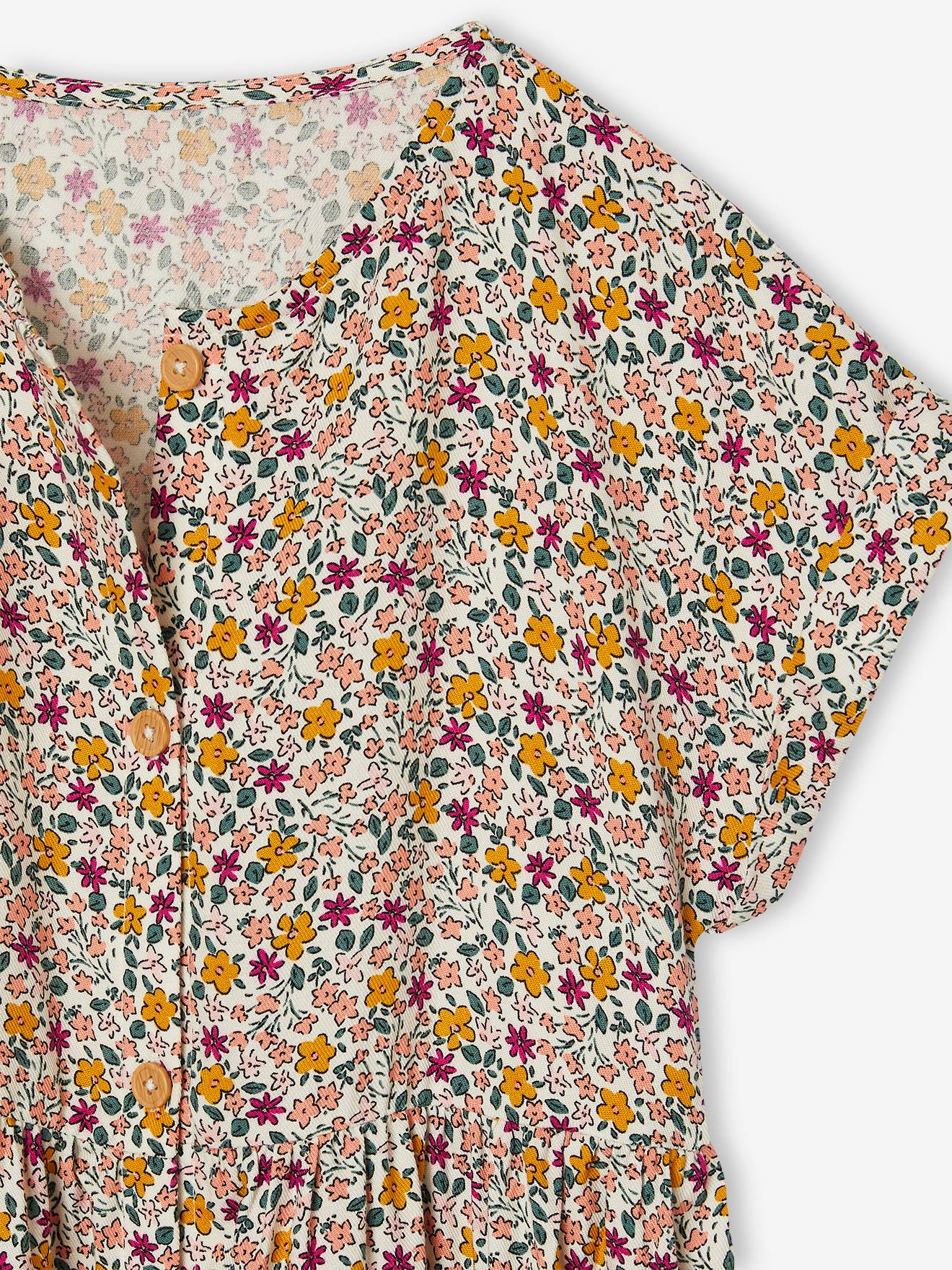 Thumbnail - Mädchen Blumenkleid mit Knöpfen