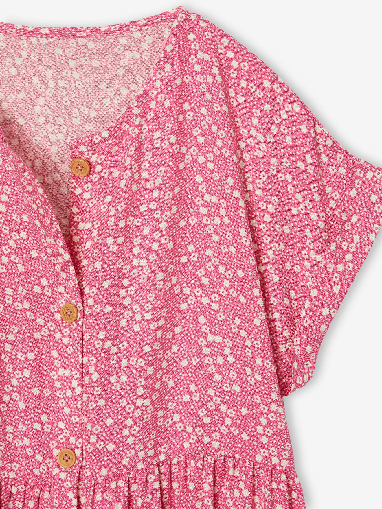 Thumbnail - Mädchen Blumenkleid mit Knöpfen blush