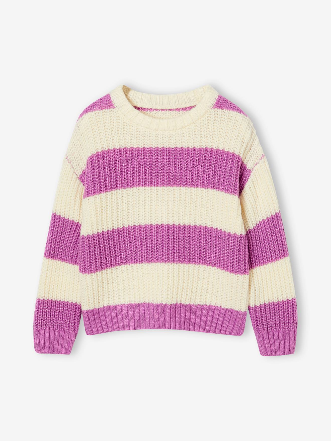 Thumbnail - Mädchen Pullover mit breiten Streifen