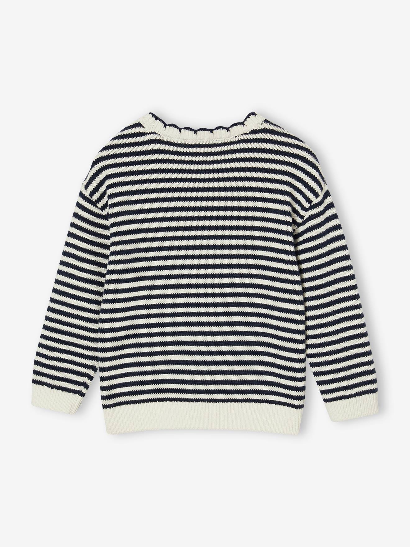 Thumbnail - Mädchen Strickpullover mit Streifen