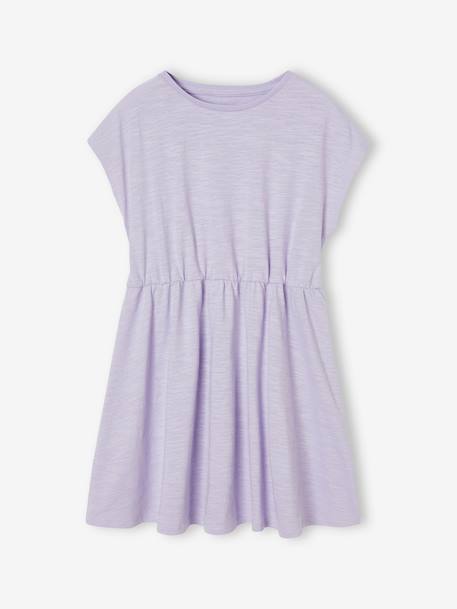 Mädchen-Set: Geblümte Jacke mit Steppnähten & Kleid rosa+violett 11