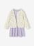 Mädchen-Set: Geblümte Jacke mit Steppnähten & Kleid rosa+violett 10