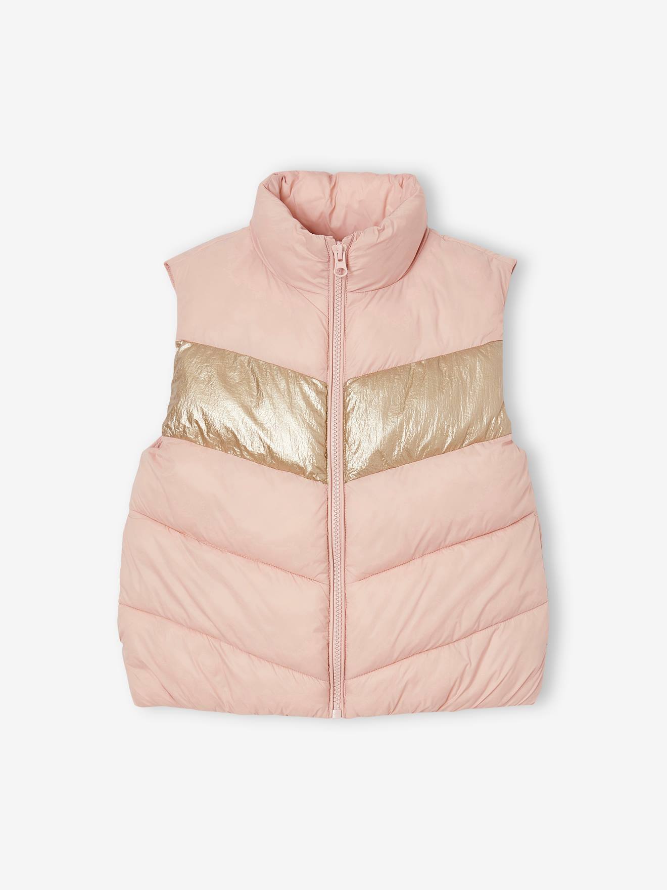 Colorblock-Steppweste Mädchen mit Recycling-Polyester