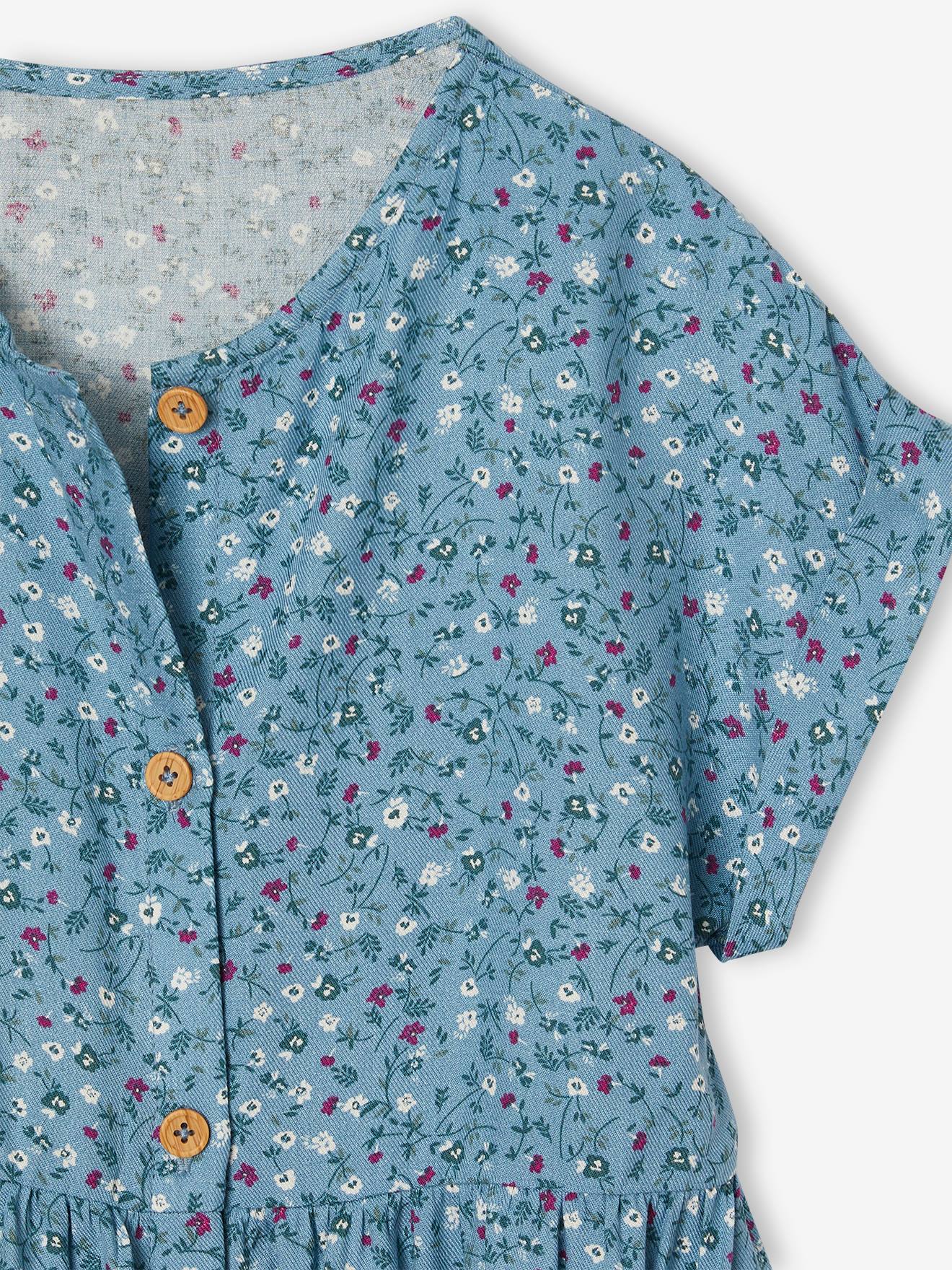 Thumbnail - Mädchen Blumenkleid mit Knöpfen