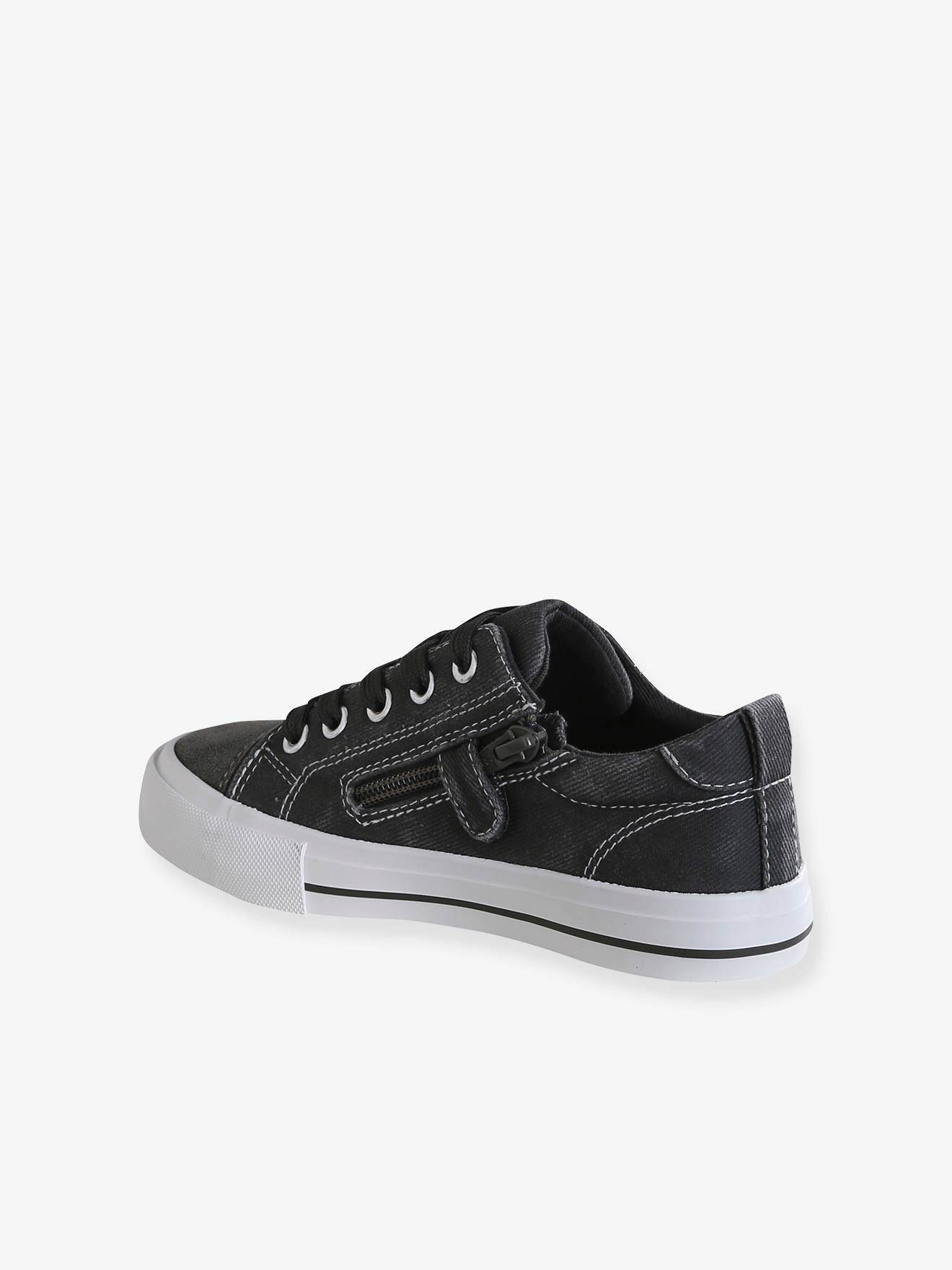 Thumbnail - Kinder Stoff-Sneakers im Vintage-Look mit Reißverschluss