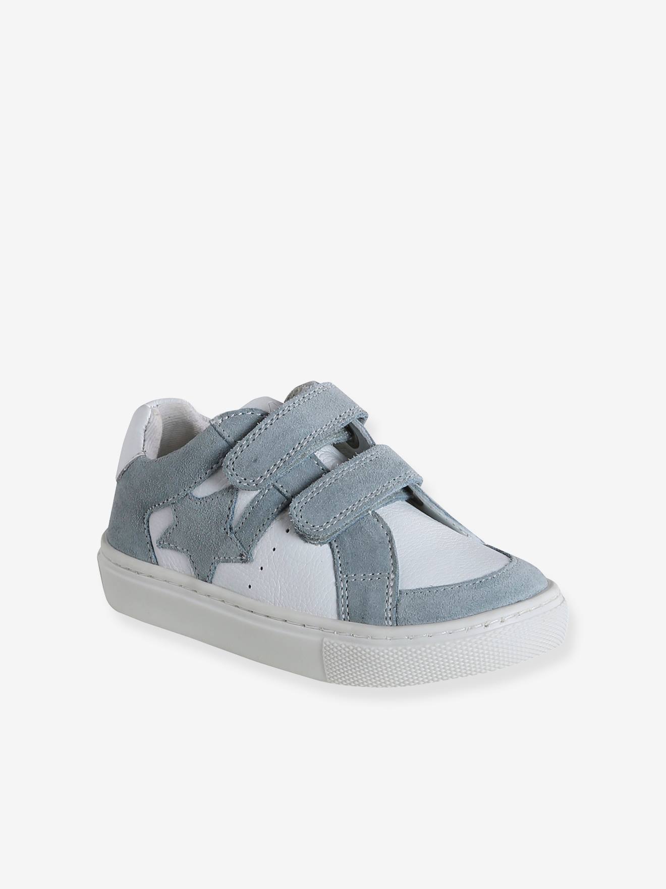 Kinder Ledersneakers mit Anziehtrick und Klett