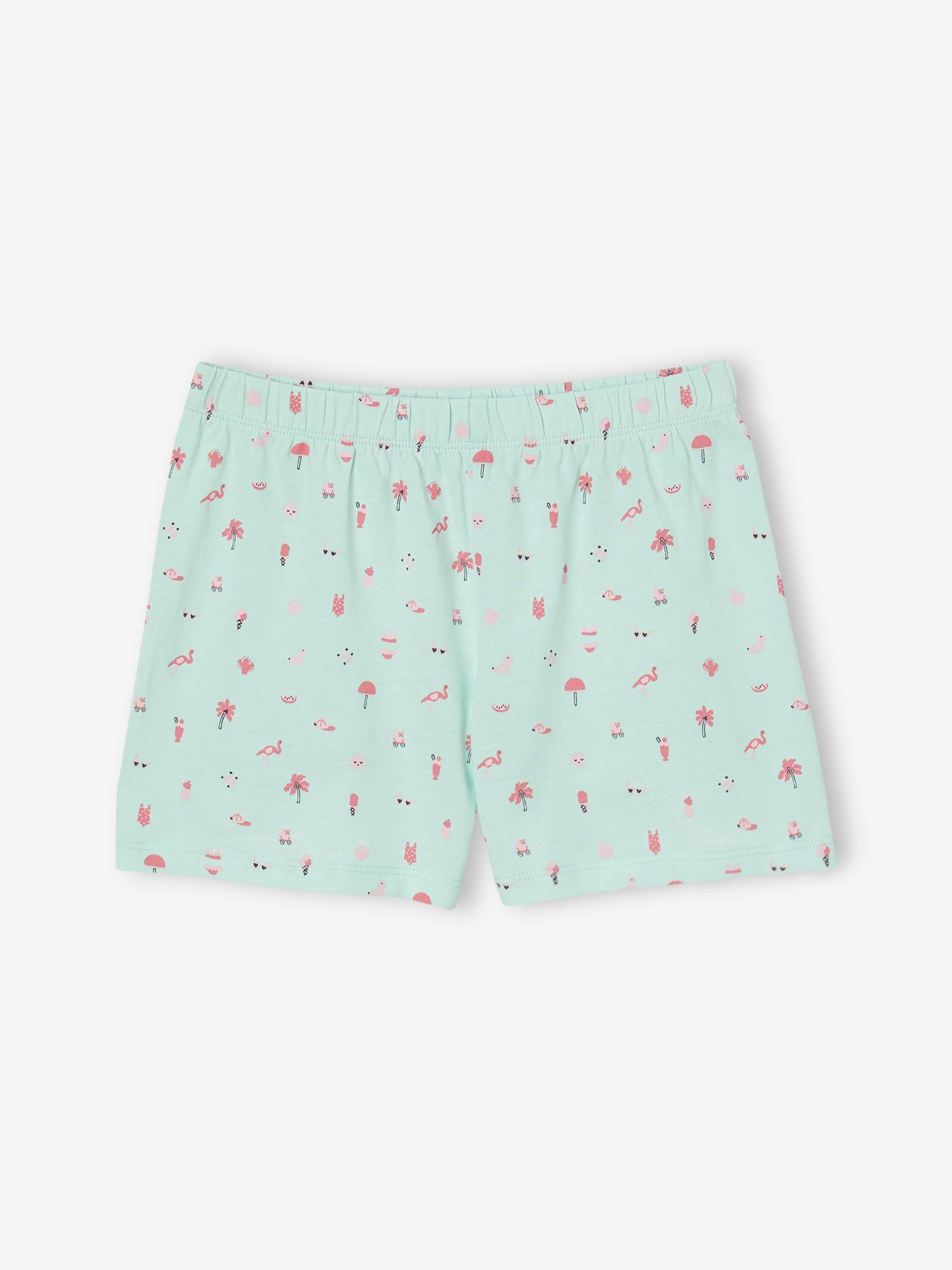 Thumbnail - 2er-Pack Mädchen Sommer-Schlafanzüge Regenbogen & Flamingo