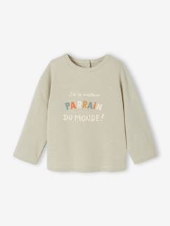 Babymode-Shirts & Rollkragenpullover-Bio-Kollektion: Baby Shirt mit Druckknöpfen und Message