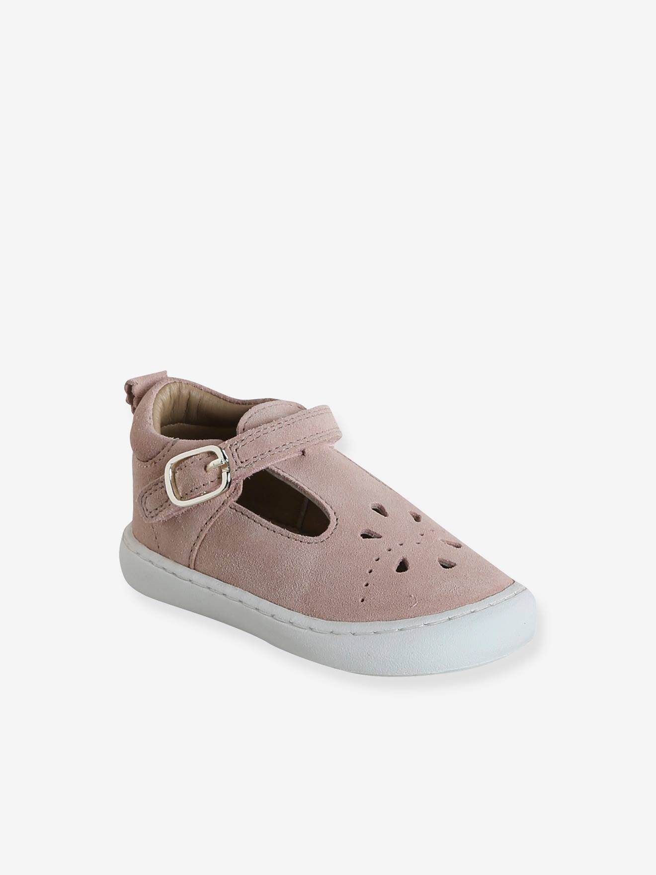 Baby Spangenschuhe aus Leder pudrig rosa Gr. 23 von vertbaudet