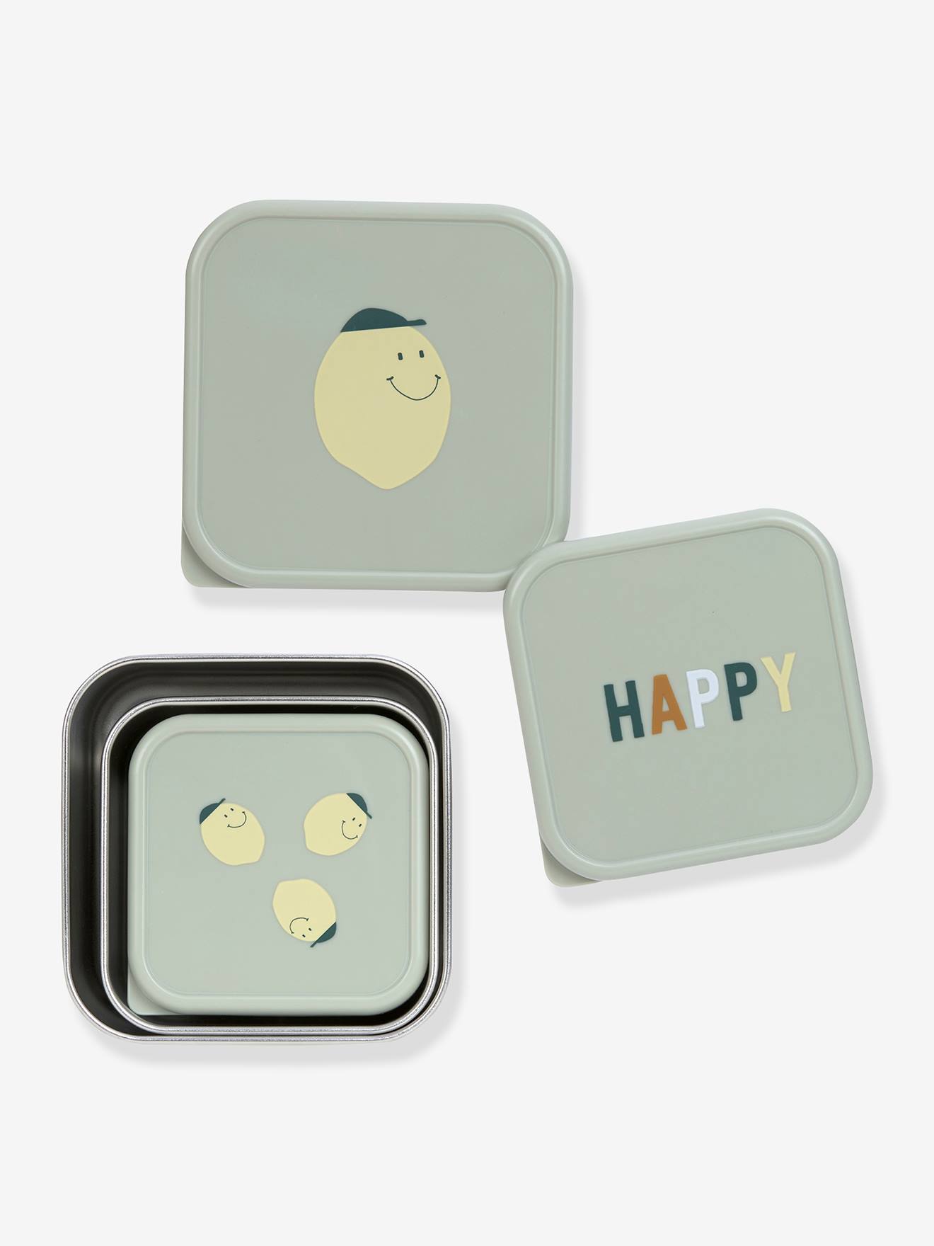 Thumbnail - 3er-Set Kinder Edelstahl-Snackdosen LÄSSIG