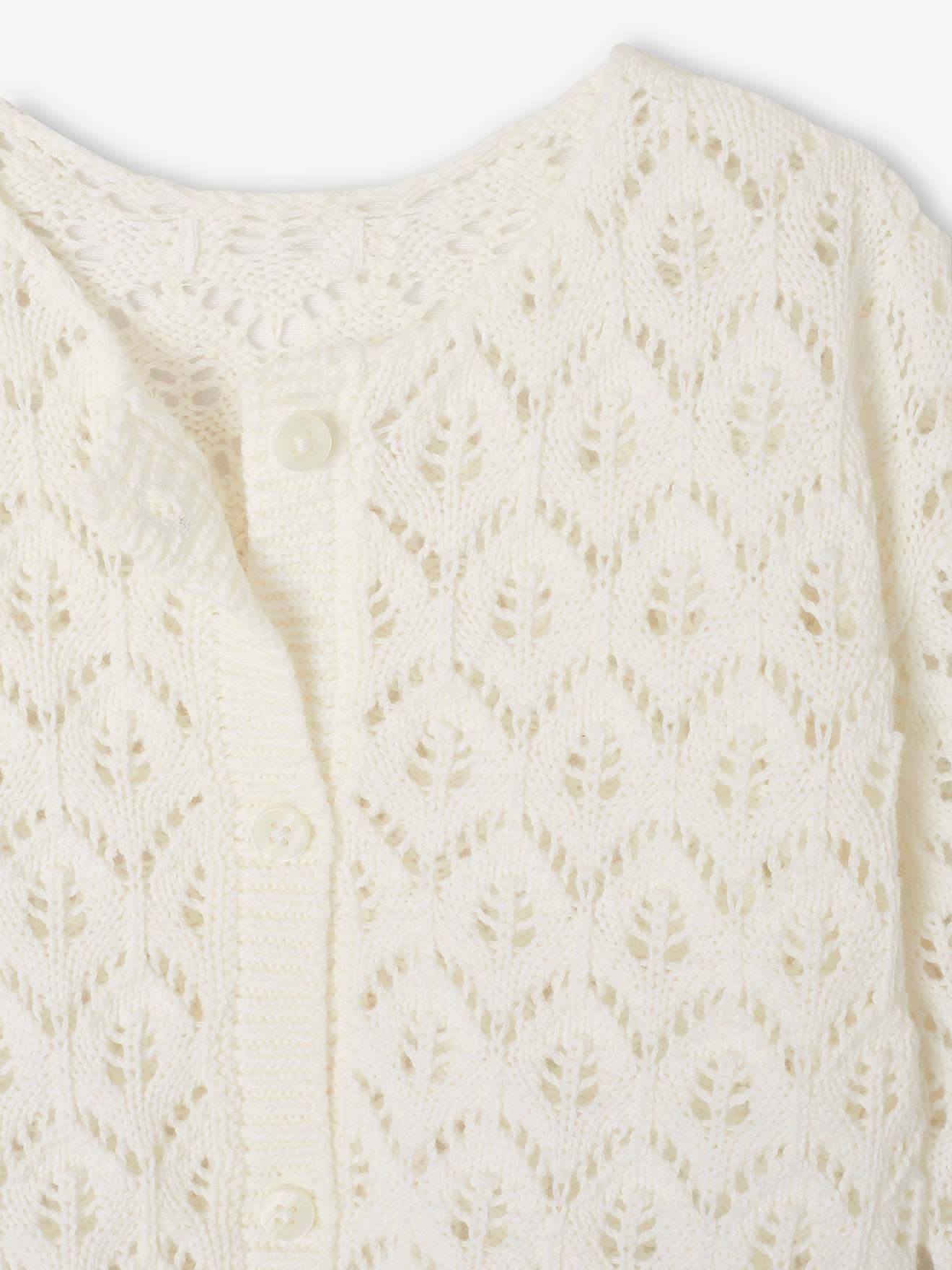 Thumbnail - Baby Strickjacke mit Ajourmuster