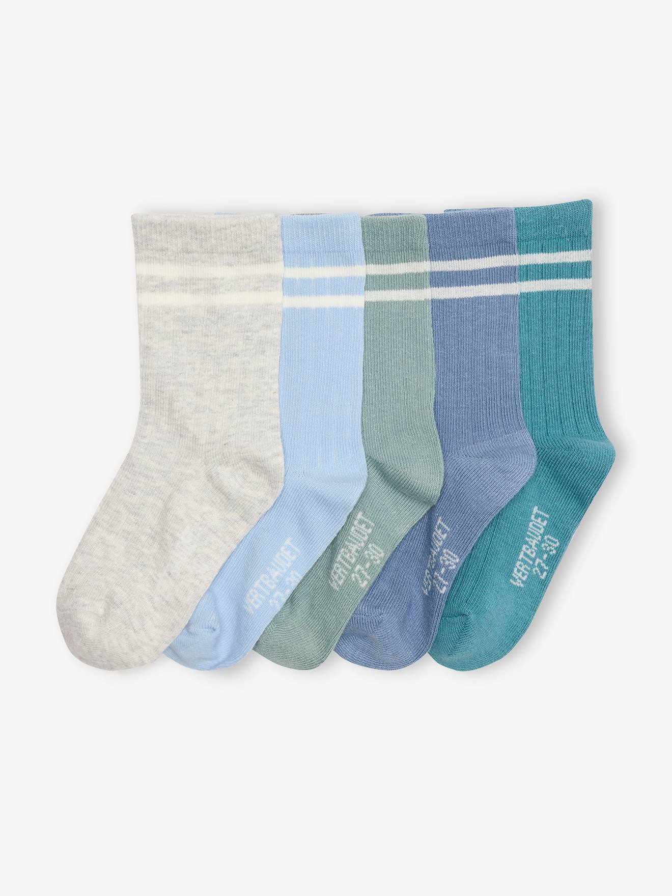 5er-Pack Kinder Socken Doppelstreifen BASIC
