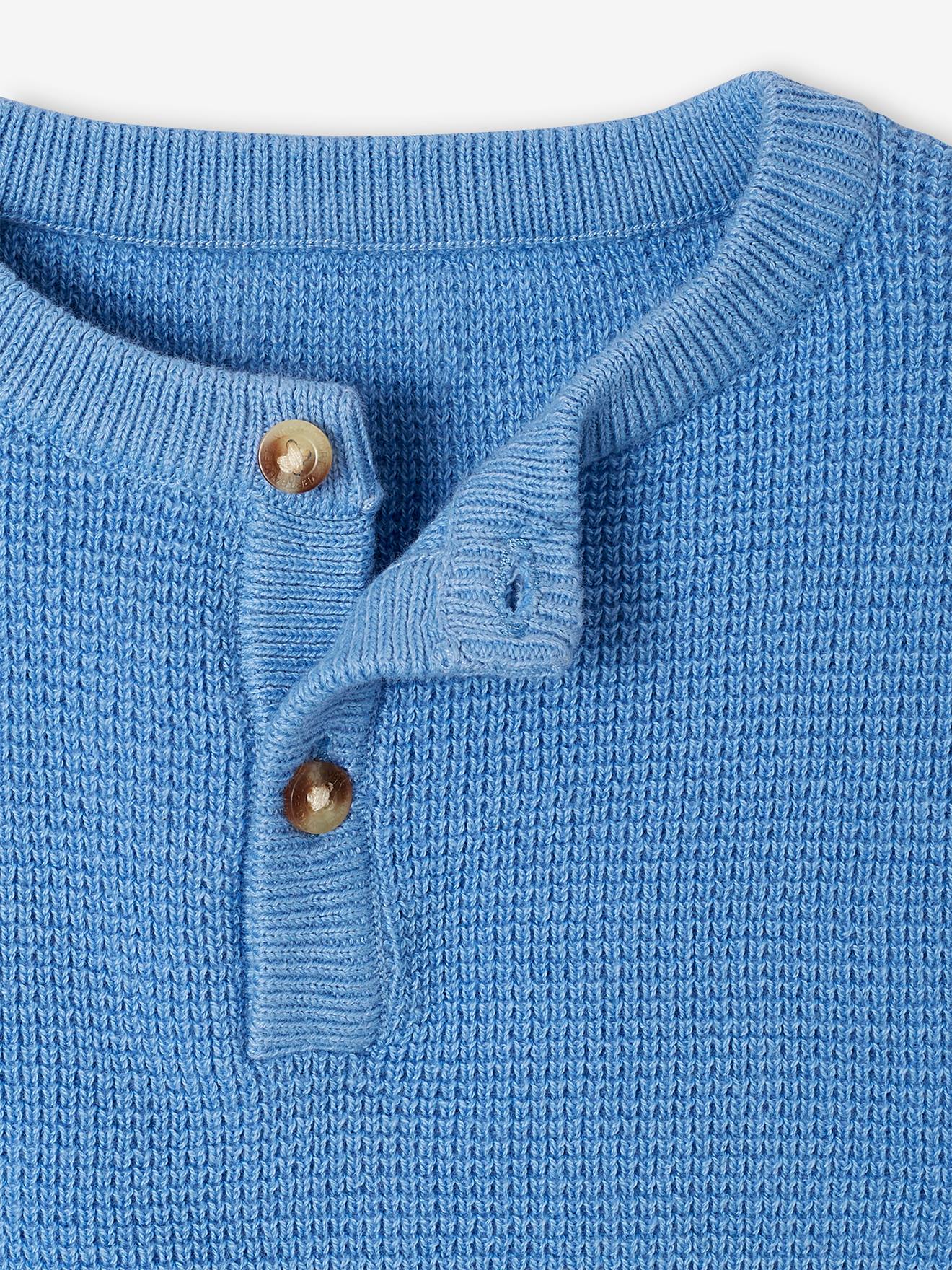 Thumbnail - Baby Henley-Pullover aus Waffelpikee