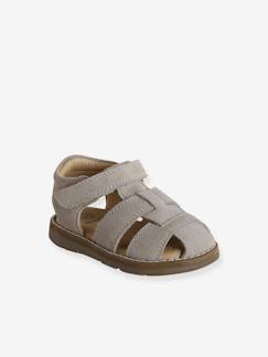 Kinderschuhe-Babyschuhe-Babyschuhe Jungen-Geschlossene Baby Klett-Sandalen aus Leder, flexible Sohle