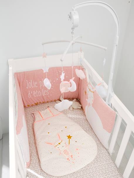 Bettumrandung 'Feenzauber' für Babybett - rosa/weiß - 1