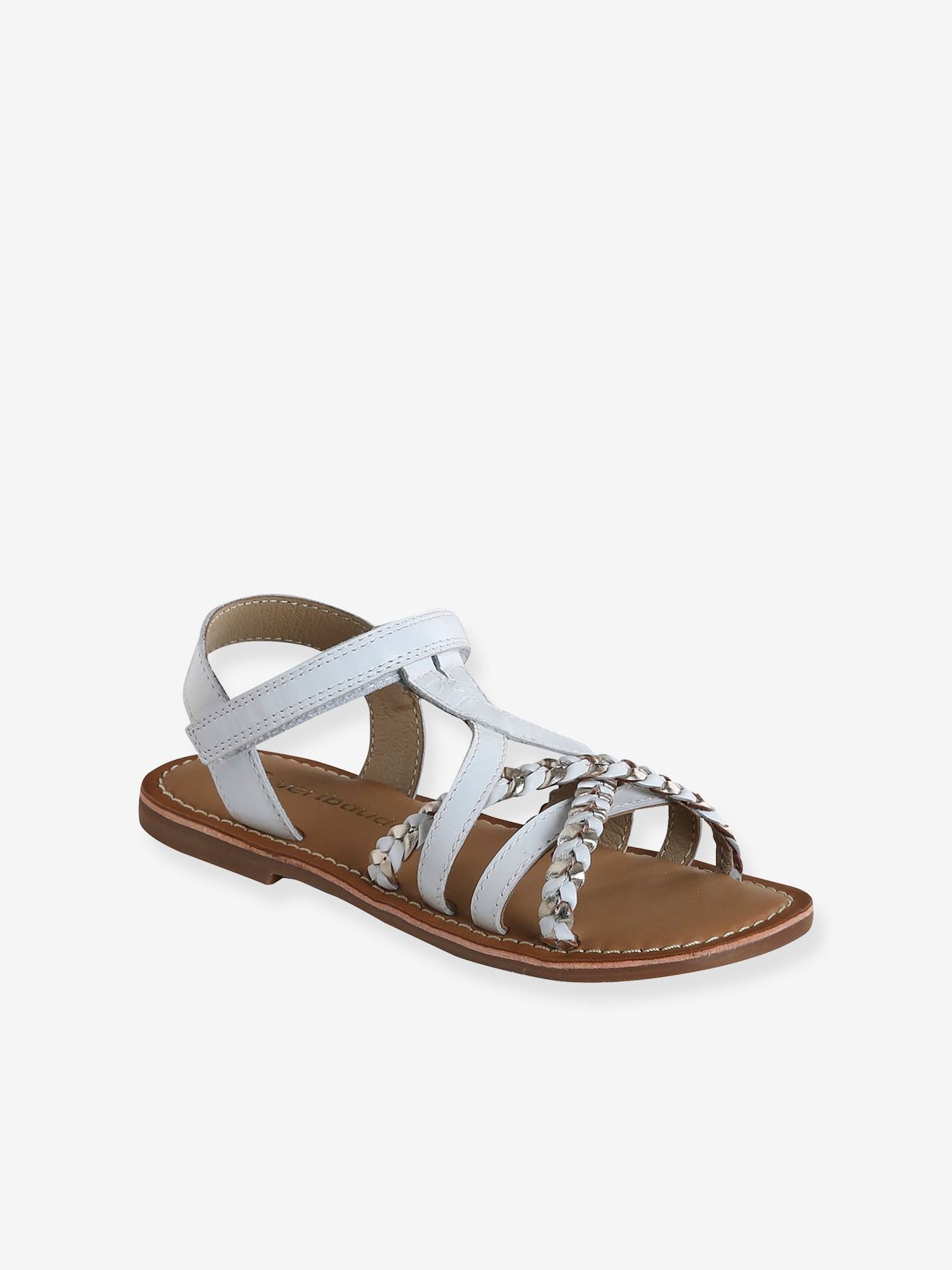 Kinder Klett-Sandalen weiß Gr. 33 von vertbaudet