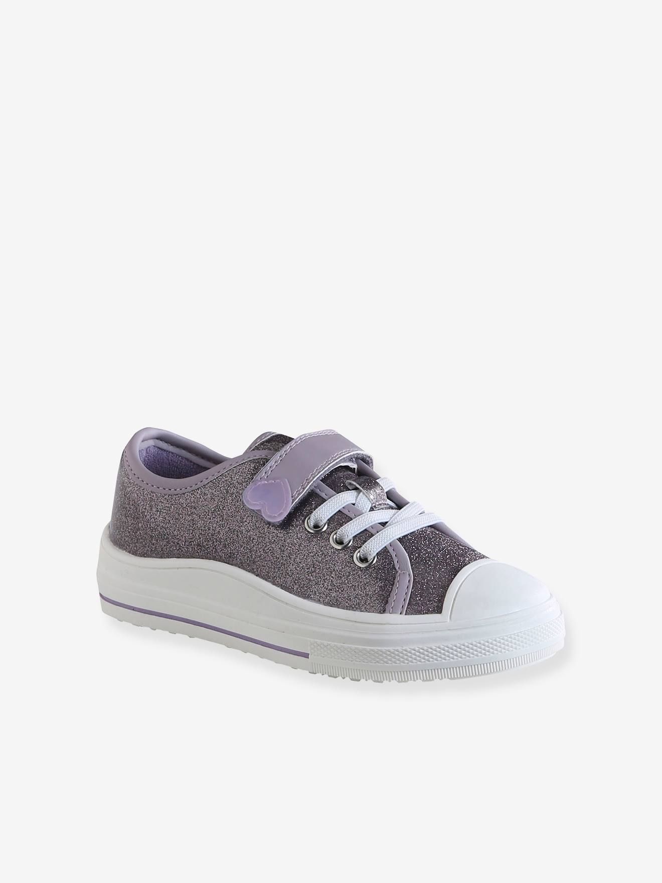 Kinder Stoff-Sneakers mit Anziehtrick & elastischer Schnürung lila Gr. 26 von vertbaudet