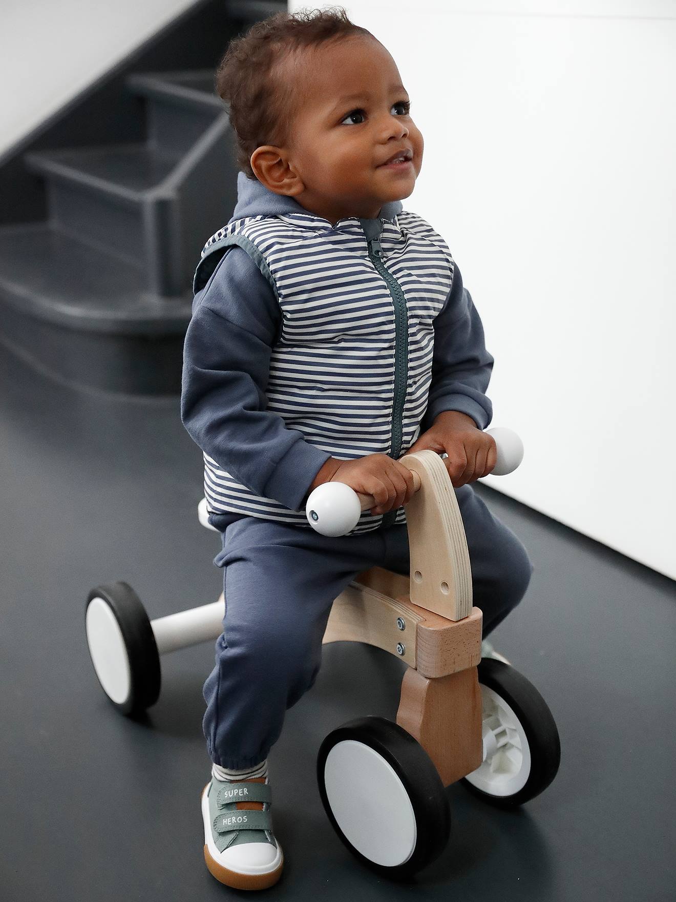 Wendbare Baby Steppweste mit Reißverschluss und Recycling-Polyester