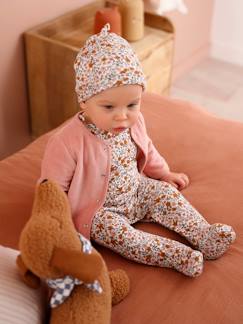 Babymode-Baby-Sets-Bio-Kollektion: Baby Geschenk-Set aus Body, Latzhose, Mütze & Cordjacke, personalisierbar