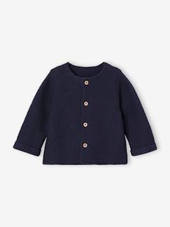 Babymode-Pullover, Strickjacken & Sweatshirts-Baby Strickjacke aus Baumwolle BASIC