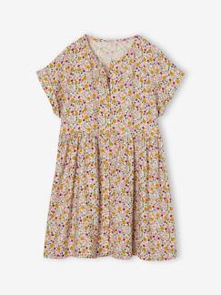 Maedchenkleidung-Kleider-Mädchen Blumenkleid mit Knöpfen