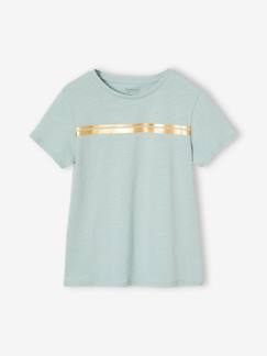 Maedchenkleidung-Shirts & Rollkragenpullover-Mädchen Sport-T-Shirt mit Glanzstreifen BASIC