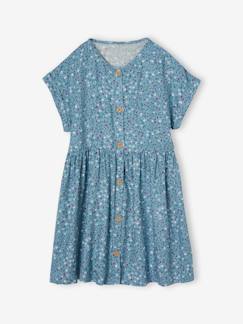 Maedchenkleidung-Kleider-Mädchen Blumenkleid mit Knöpfen