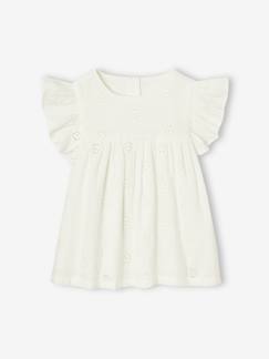 Maedchenkleidung-Mädchen Bluse aus besticktem Musselin