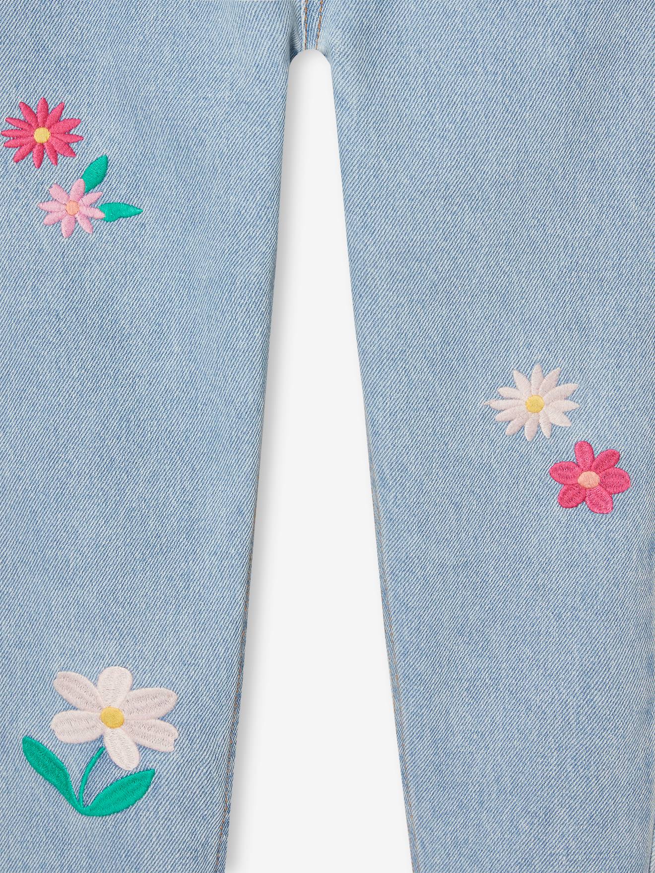 Thumbnail - Mädchen Mom-Jeans mit Blumenstickerei helles