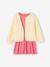 Mädchen-Set: Geblümte Jacke mit Steppnähten & Kleid rosa+violett 1