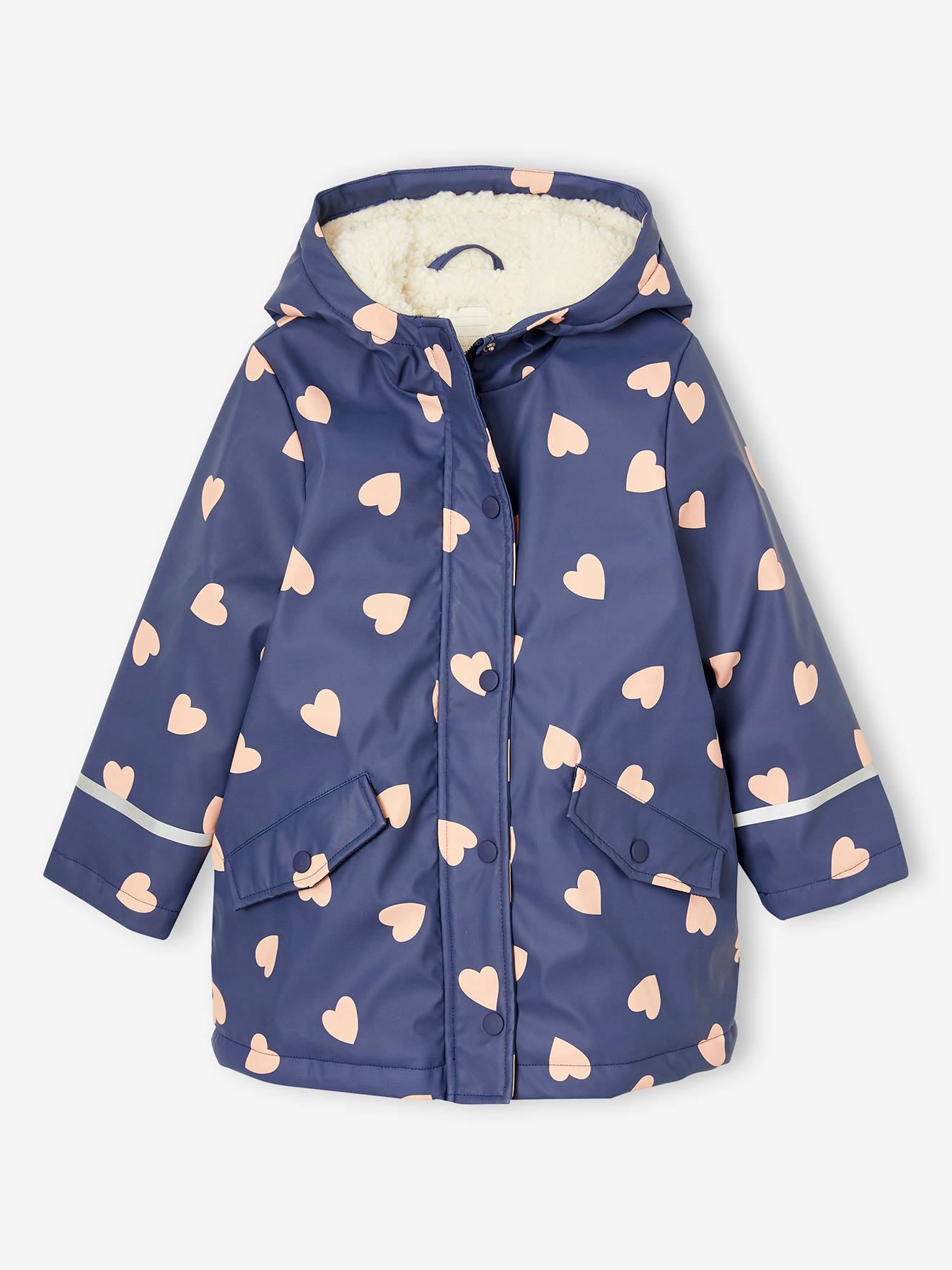 Warme Regenjacke mit Teddyfleece-Futter Mädchen