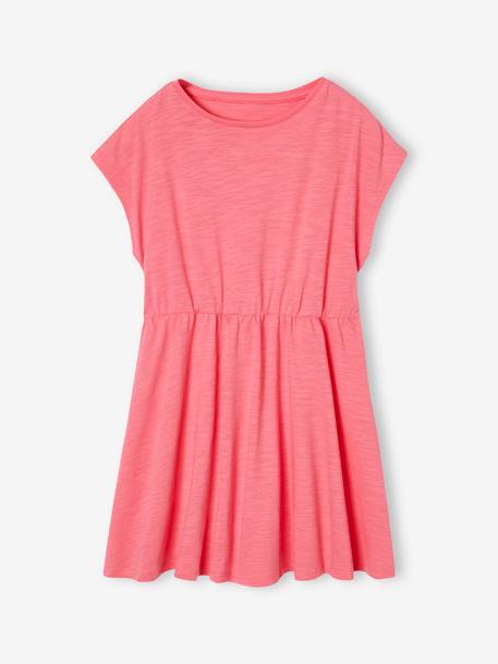 Mädchen-Set: Geblümte Jacke mit Steppnähten & Kleid rosa+violett 2