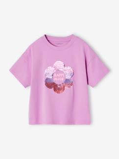 Maedchenkleidung-Mädchen T-Shirt mit Paillettenmotiv und Recycling-Baumwolle