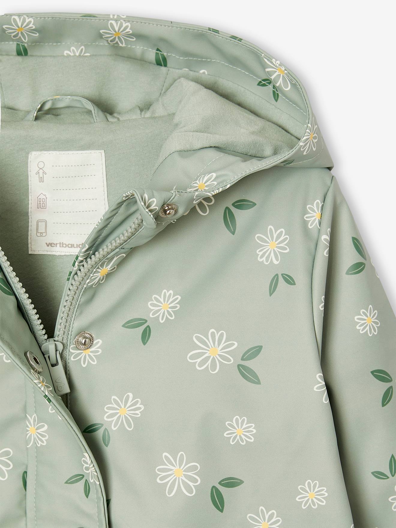 Thumbnail - Mädchen Regenjacke mit Kapuze und Print