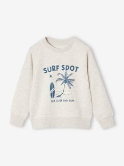 Jungenkleidung-Pullover, Strickjacken, Sweatshirts-Sweatshirts-Jungen Sweatshirt BASIC mit Print und Recycling-Polyester