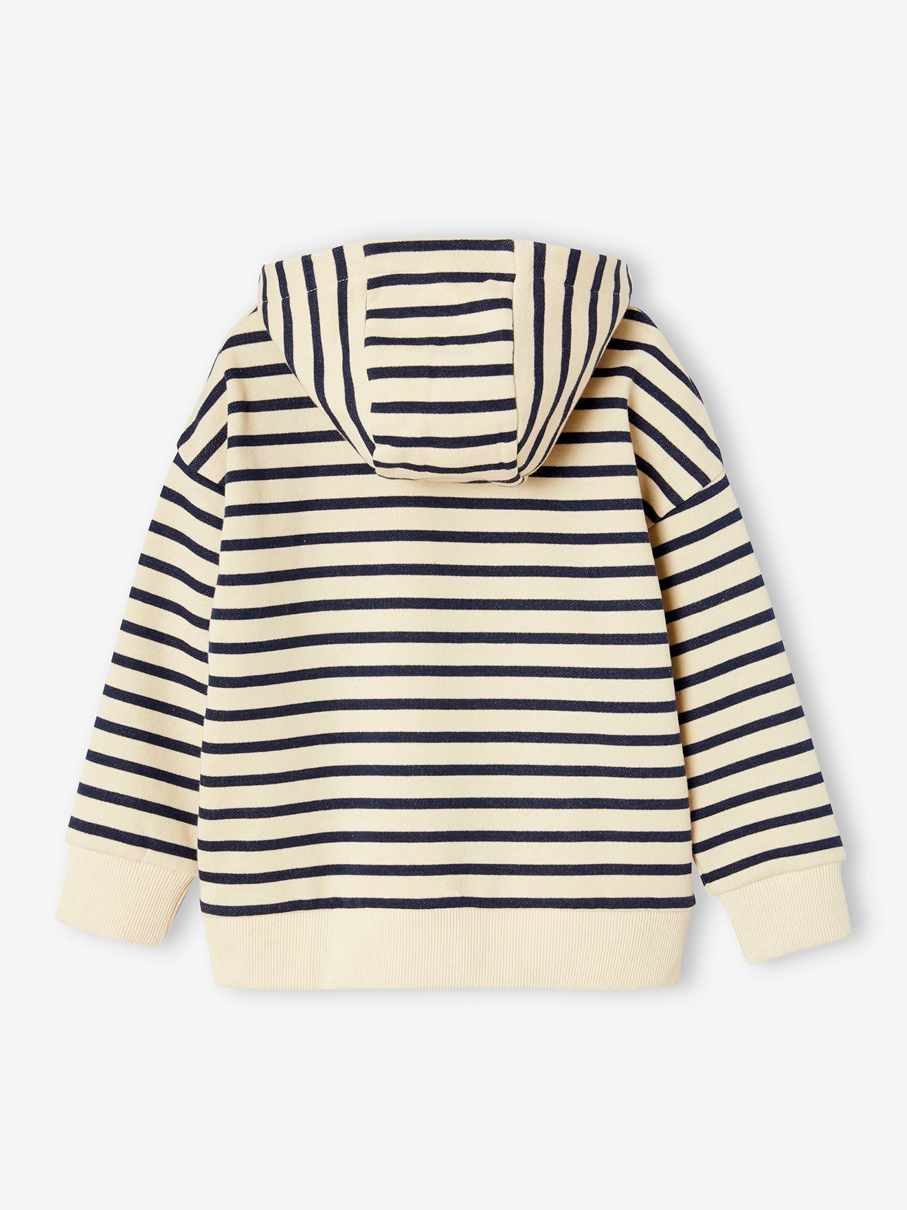 Thumbnail - Gestreiftes Jungen Kapuzensweatshirt