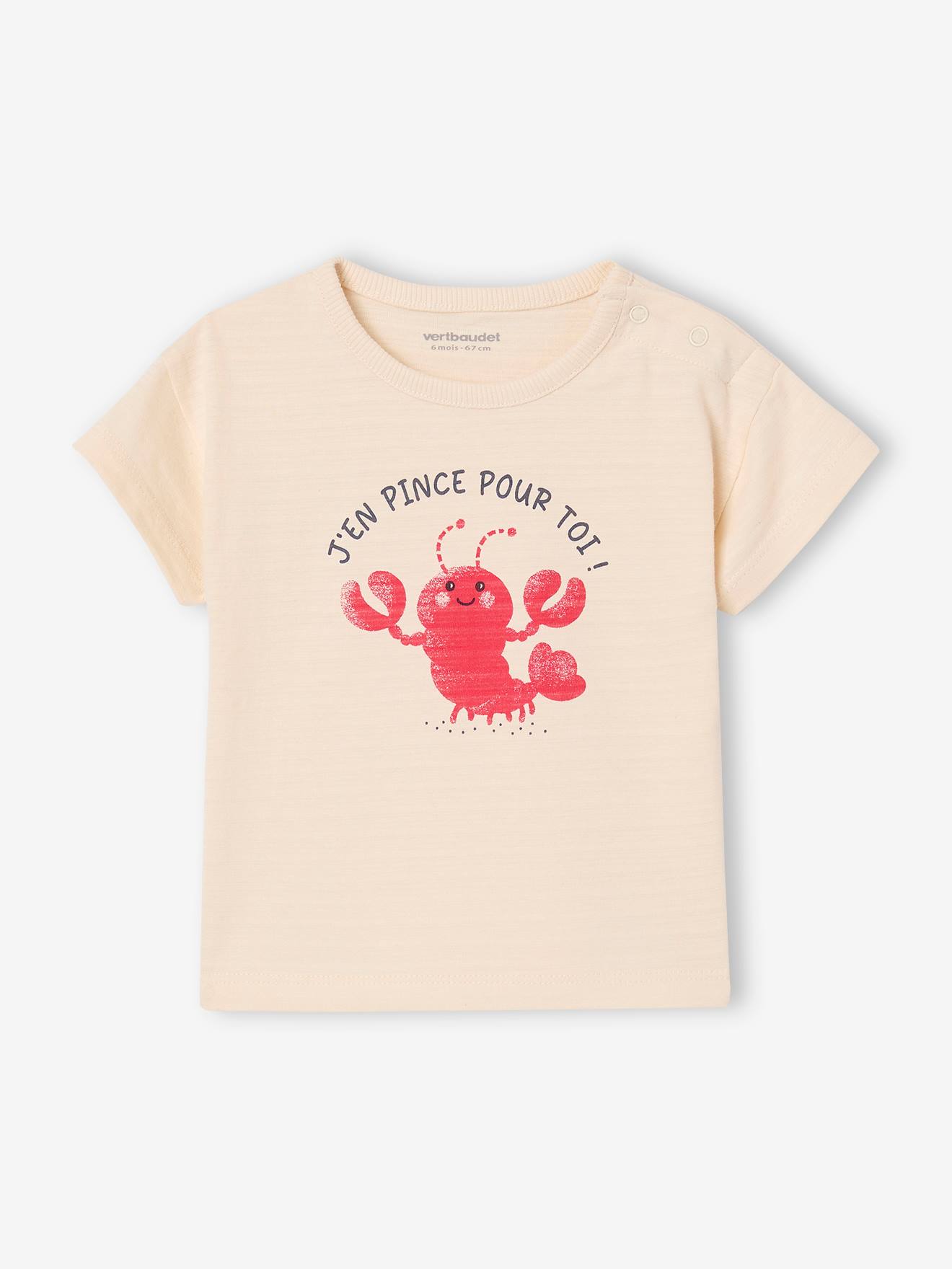 Baby Shirt mit Meerestieren-Motiv aus Bio-Baumwolle vanille