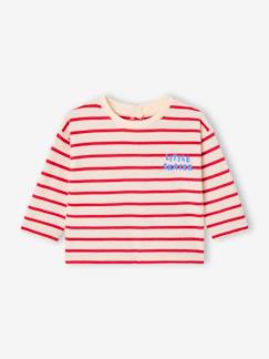 Babymode-Shirts & Rollkragenpullover-Bio-Kollektion: Gestreiftes Baby Shirt mit Druckknöpfen hinten