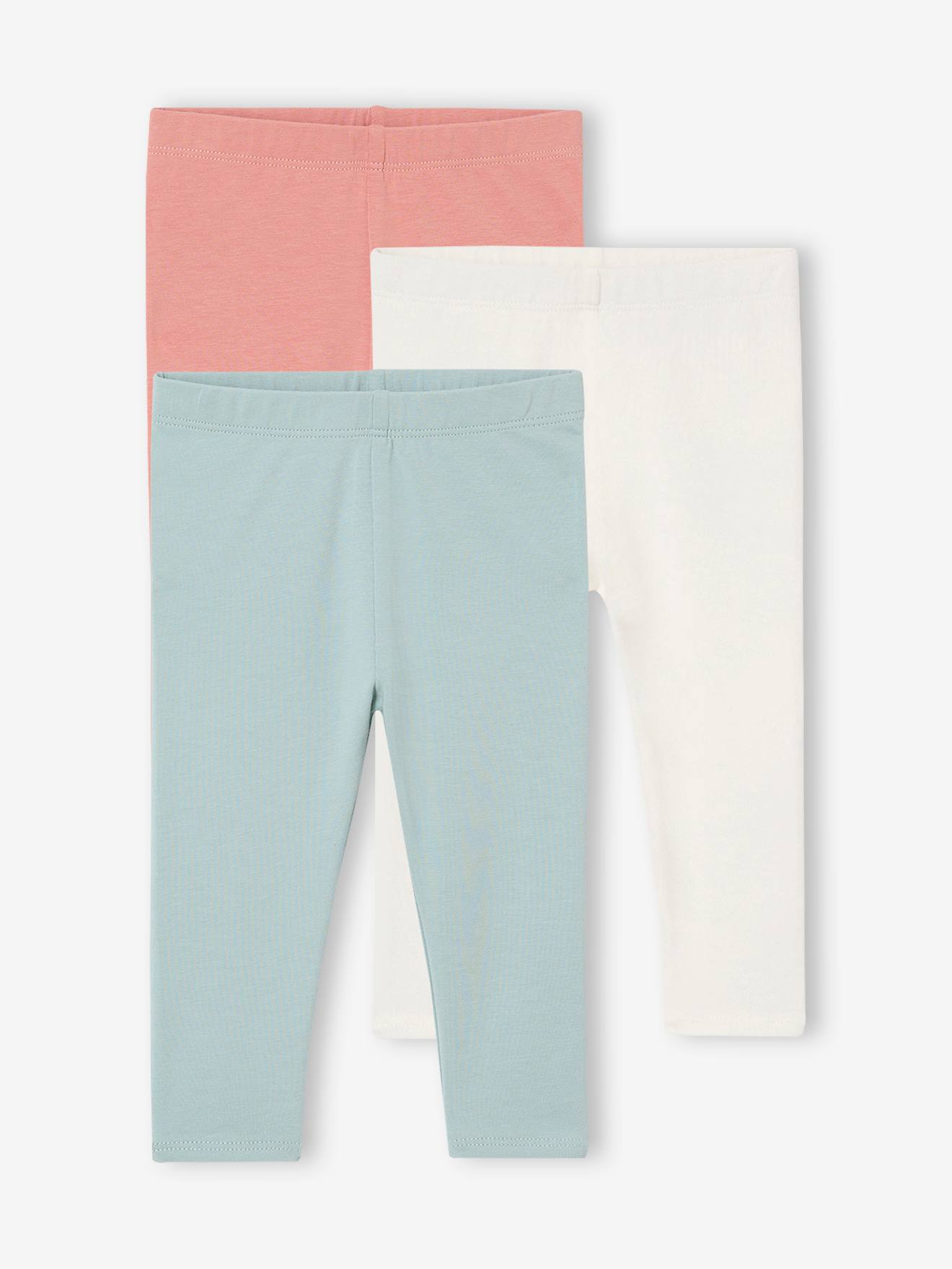 3er-Pack einfarbige Baby Leggings BASIC