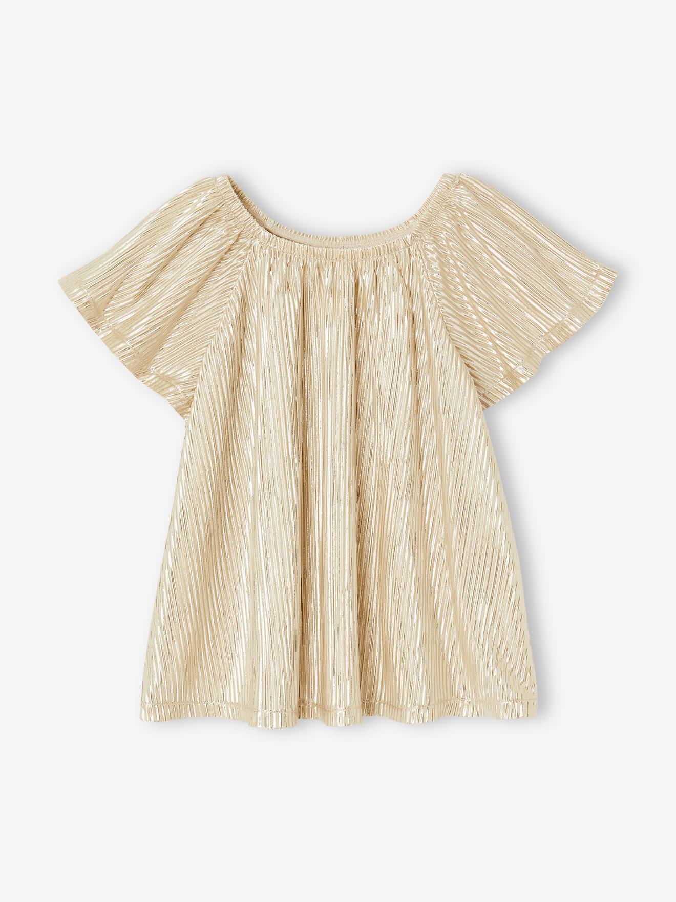 Festliche Mädchen Bluse mit Plisseefalten