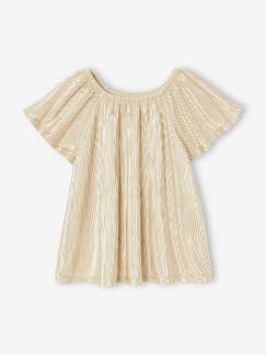 Maedchenkleidung-Festliche Mädchen Bluse mit Plisseefalten